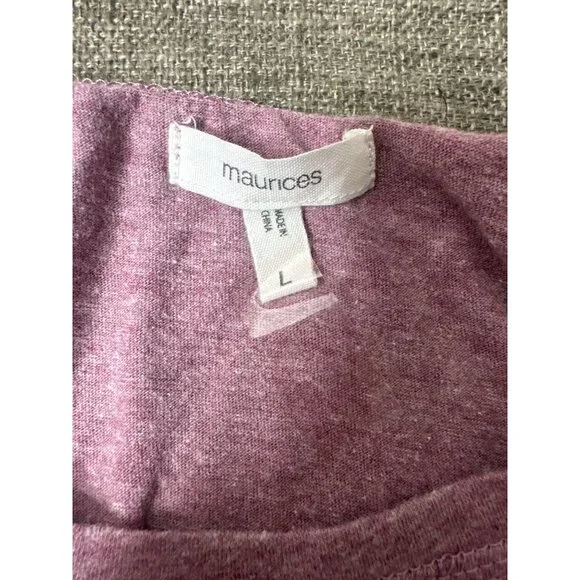 Maurices Womens Graphic Shirt L Coffee First Things Later Heathered Purple - Picture 4 of 7